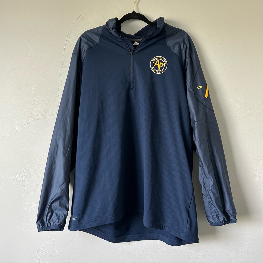NFL Nike Green Bay Packers Acme Packers 1/4 Zip Jacket Blue Size XL